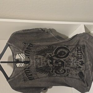 Vocal Gray Graphic Women's Top